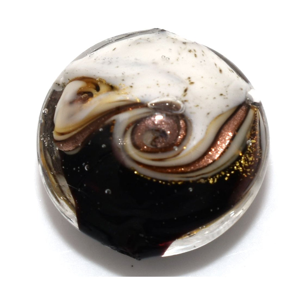 Collana artigianale con vetro di Murano colorato e cristallo perlato - variante colore nero