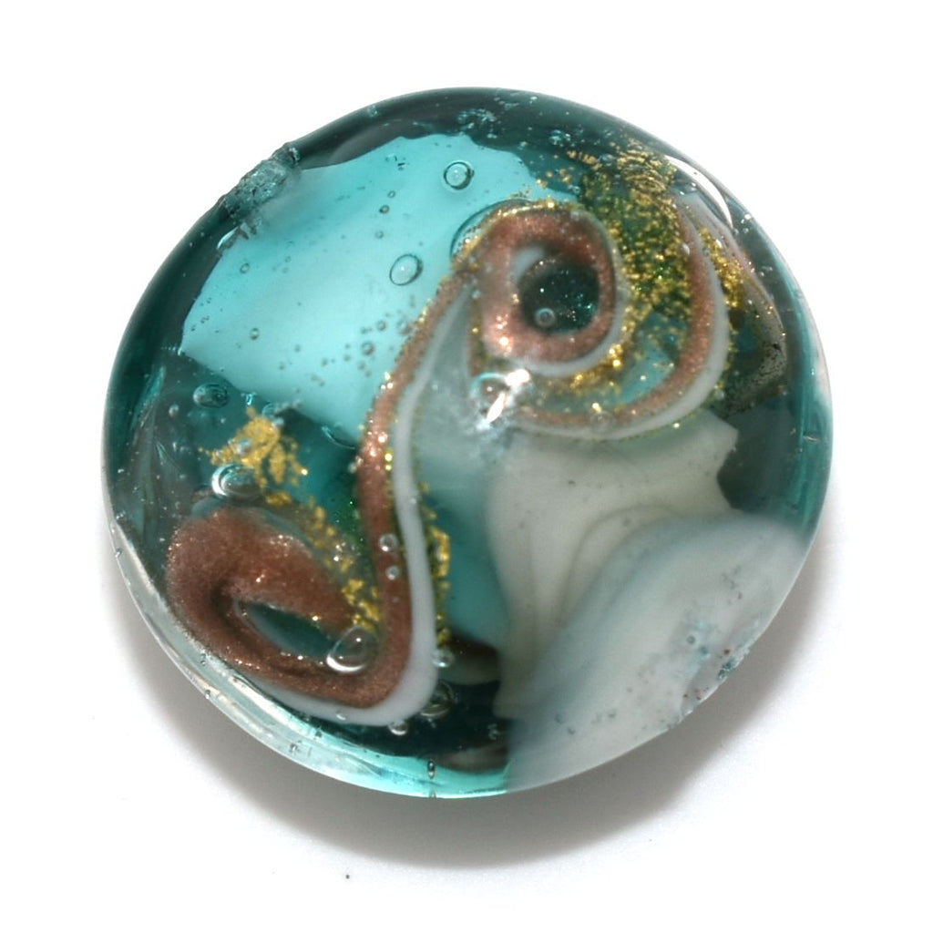 Collana artigianale con vetro di Murano colorato e cristallo perlato - variante colore turchese