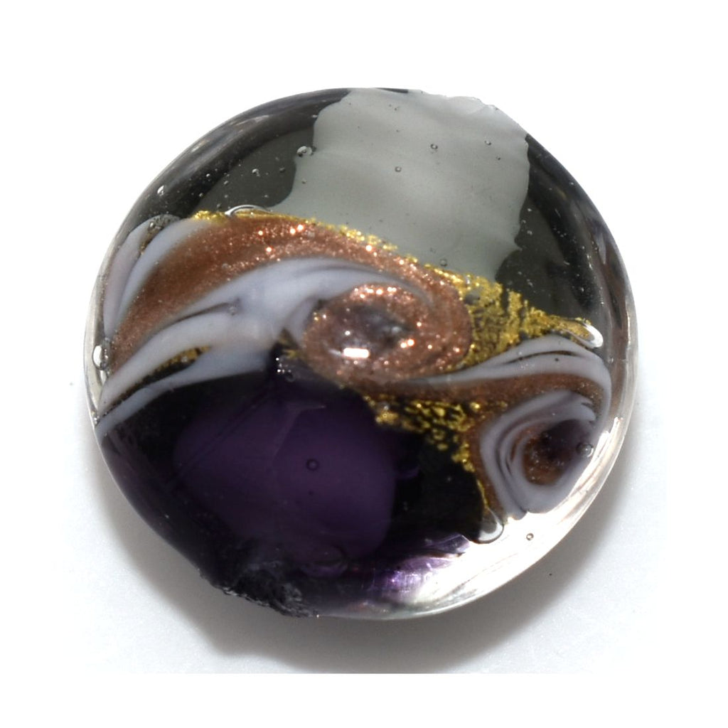 Collana artigianale con vetro di Murano colorato e cristallo perlato - variante colore viola