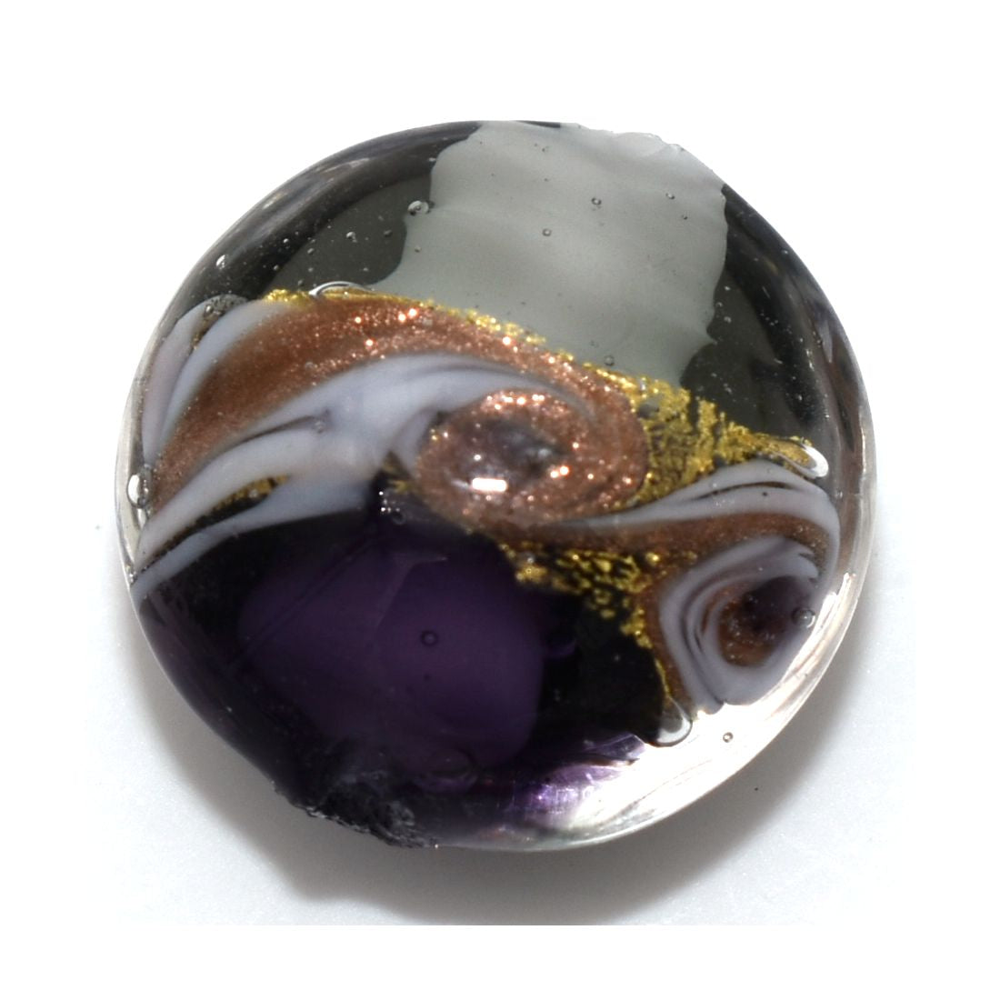 Collana artigianale con vetro di Murano colorato e cristallo perlato - variante colore viola