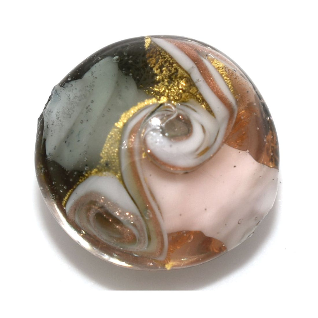 Collana artigianale con vetro di Murano colorato e cristallo perlato - variante colore bianco e oro