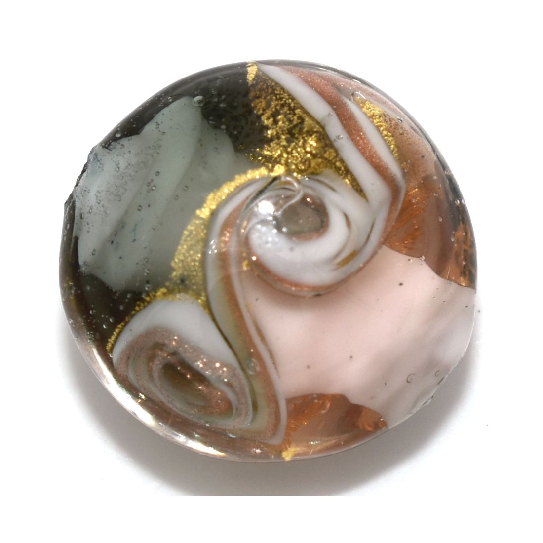 Collana artigianale con vetro di Murano colorato e cristallo perlato - variante colore bianco e oro