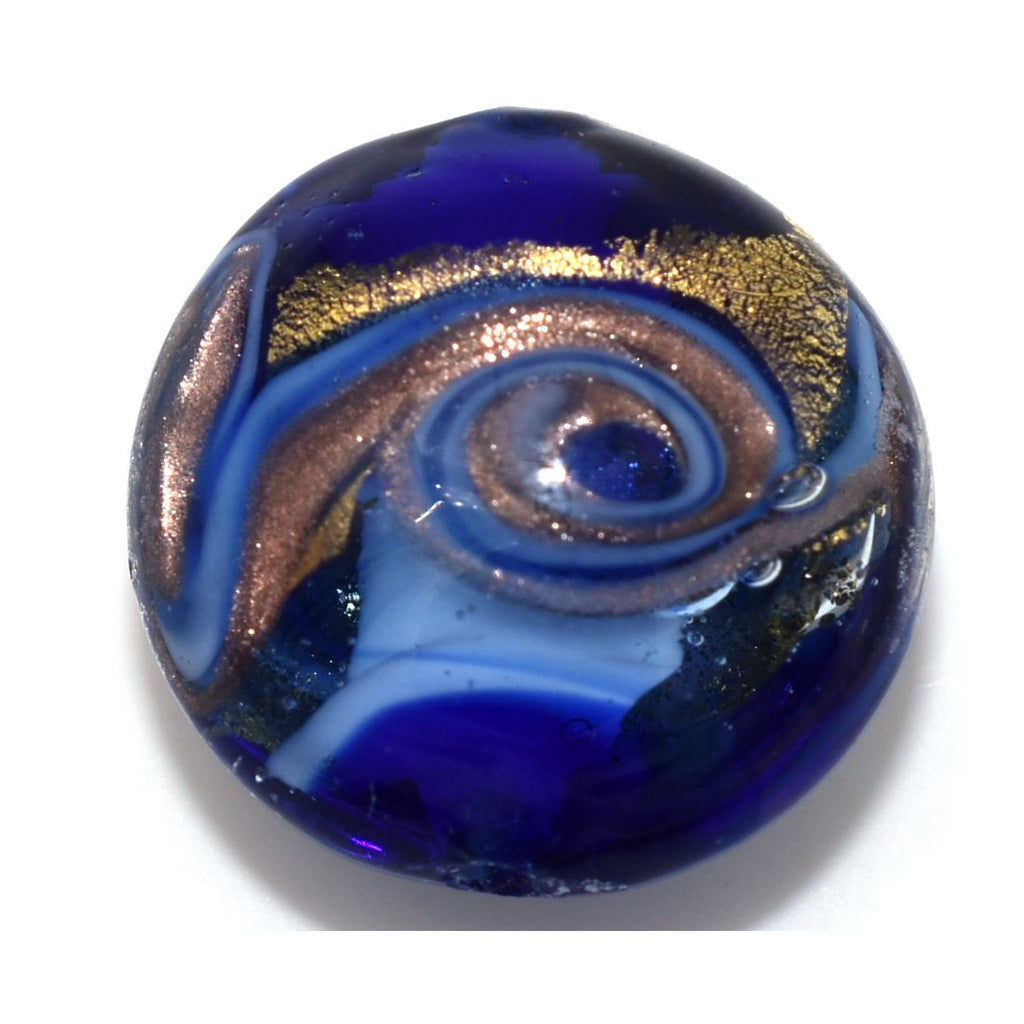 Collana artigianale con vetro di Murano colorato e cristallo perlato - variante colore blu