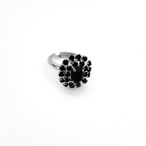 Anello con Cristalli Swarovski Nero vista dall'alto | ungioielloperte.com