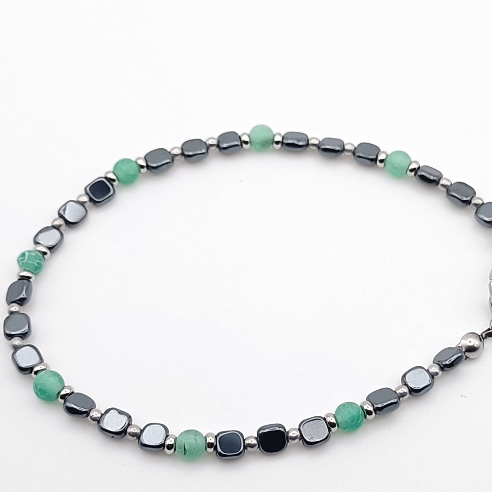 Bracciale unisex ematite agata verde Giamas - pietre naturali autentiche