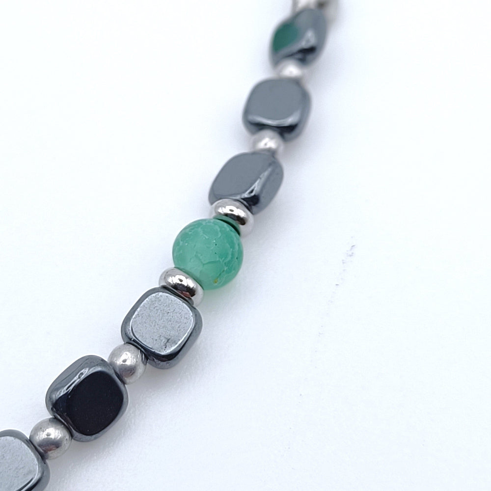 Particolare bracciale ematite agata verde Giamas - artigianato italiano