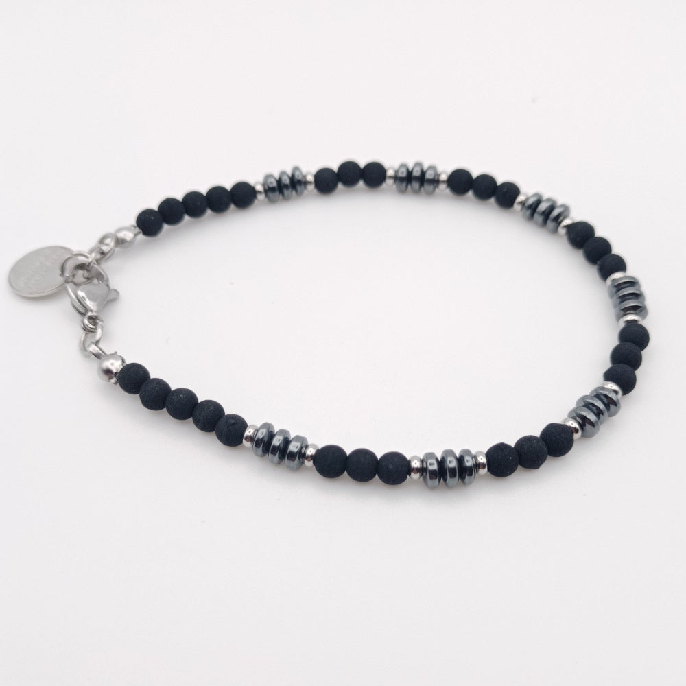 Bracciale Unisex Pietre Laviche Nere Ematite by Giamas
