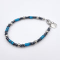 Bracciale unisex ematite turchese dettagli argentati Giamas - gioielli artigianali made in Italy