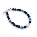 Bracciale unisex pietre laviche turchese ancora Giamas - gioielli marinari made in Italy