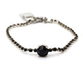 Bracciale tennis Demetra nero cristalli Swarovski Elements - design elegante artigianato italiano