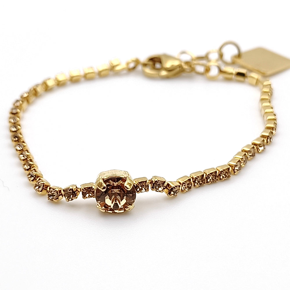 Bracciale tennis Demetra oro cristalli Swarovski Elements - gioiello donna raffinato Giamas