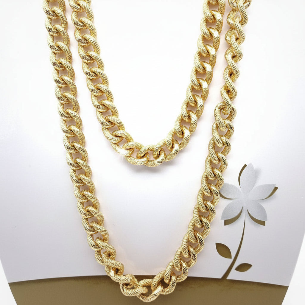 Collana lunga catena dorata maglie ovali 150cm Giamas - gioielli made in Italy