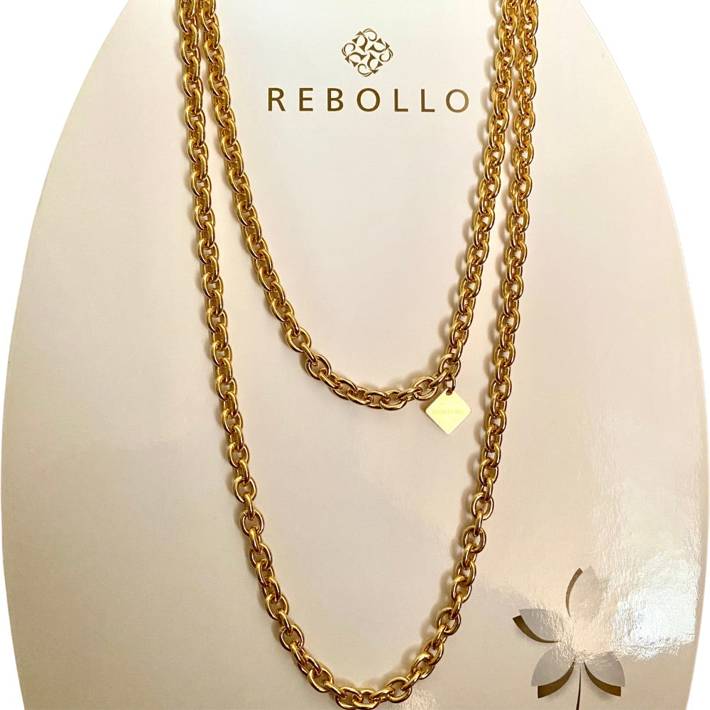 Collana lunga catena dorata 150cm Giamas - gioielli made in Italy