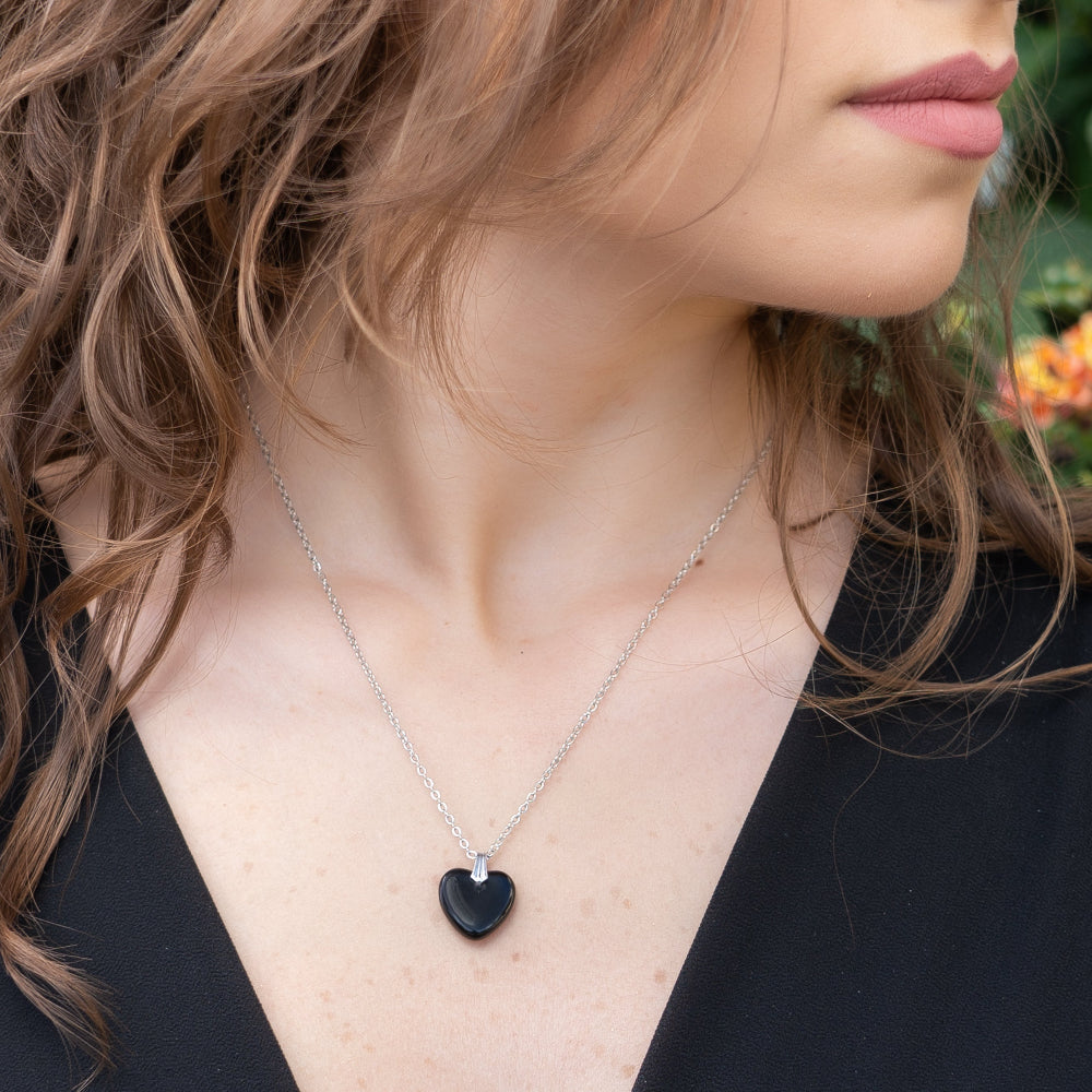 Collana romantica con pendente cuore in vetro - gioiello donna per occasioni speciali