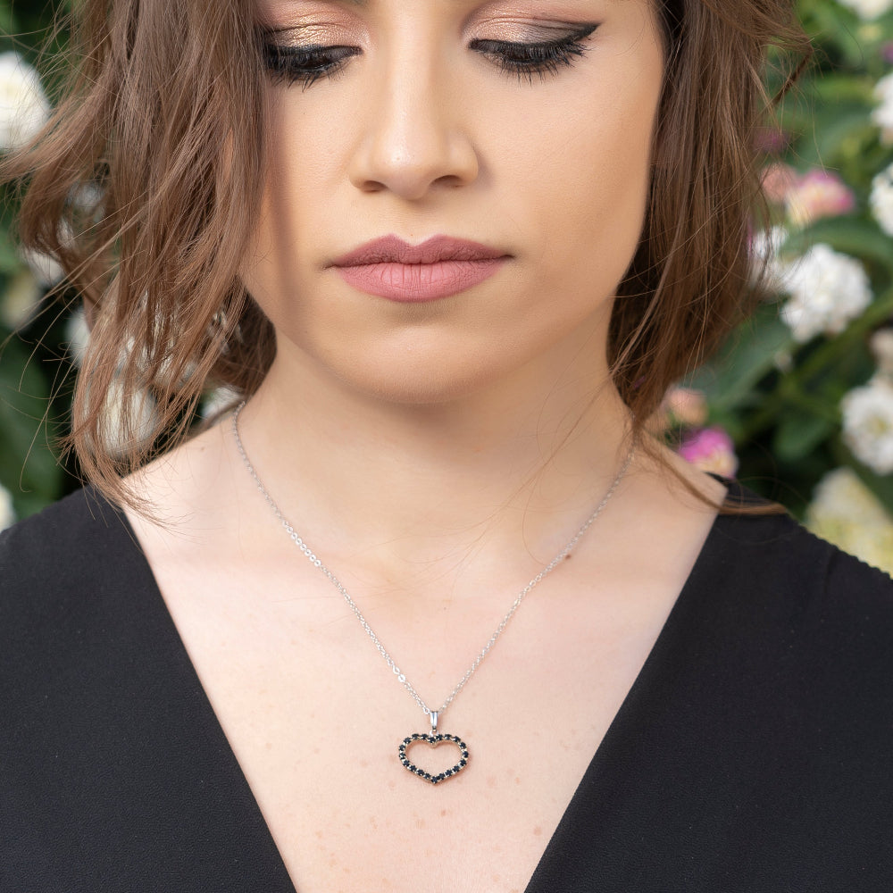 Collana romantica con cuore in strass - gioiello donna elegante per occasioni speciali