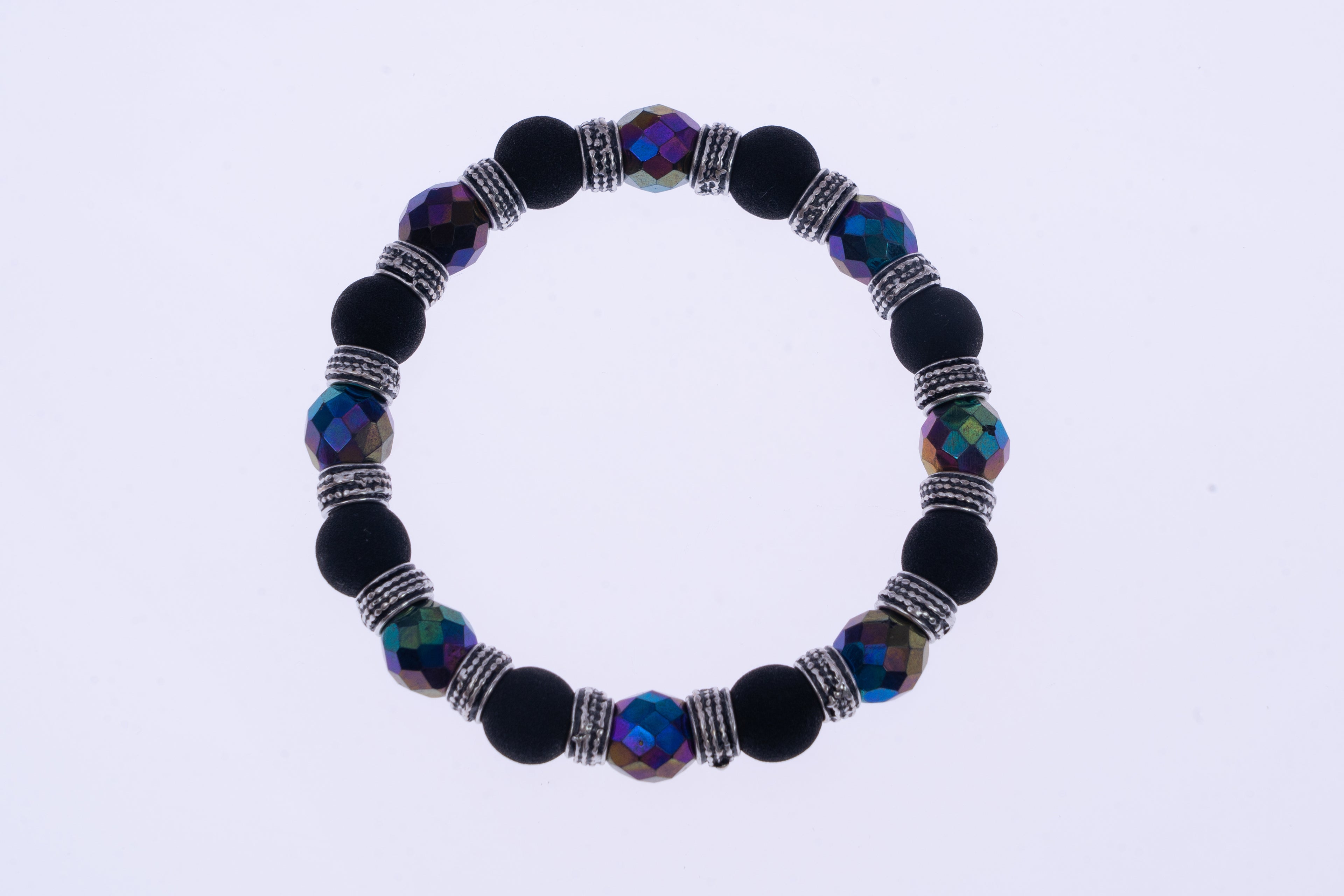 Bracciale Uomo Vetro di Murano e Pietra Lavica