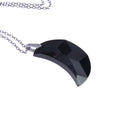Collana donna con pendente mezza luna in vetro artigianale napoletano - vista frontale su sfondo bianco