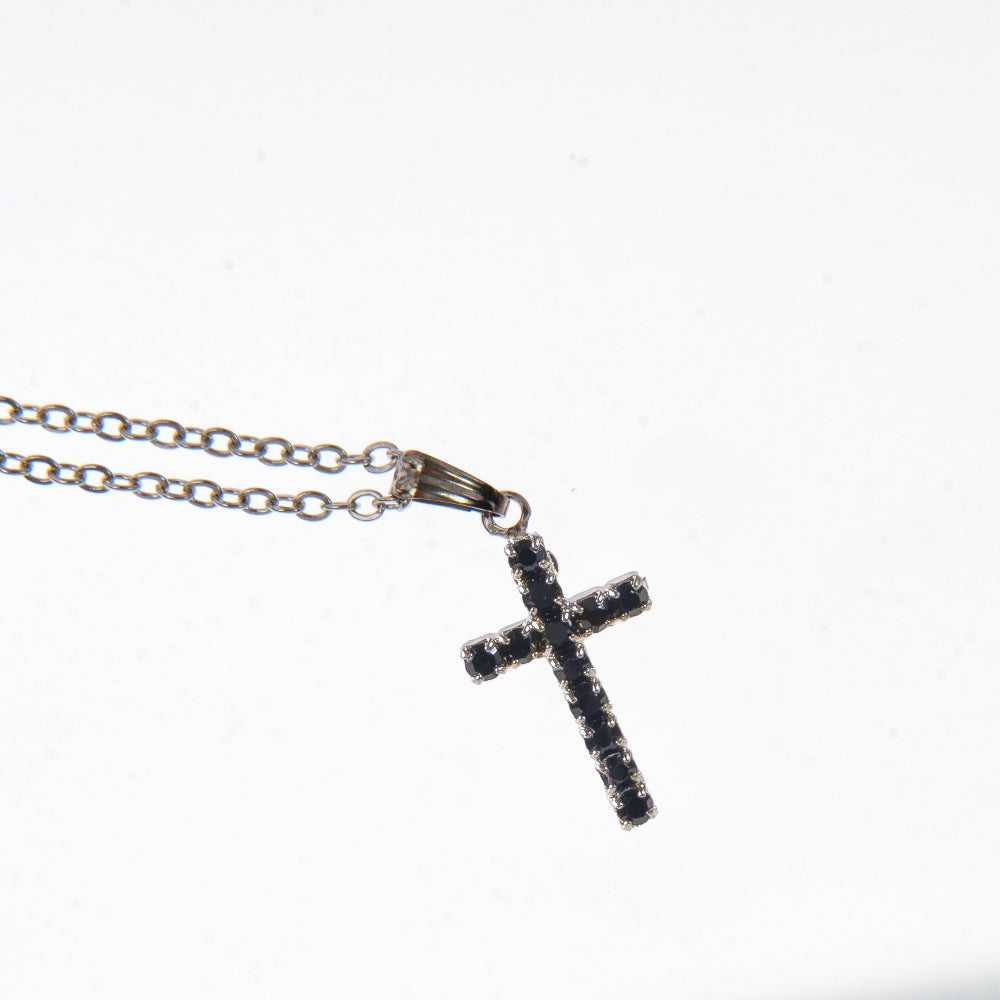 Collana Donna Pendente Croce Strass Cristalli Swarovski