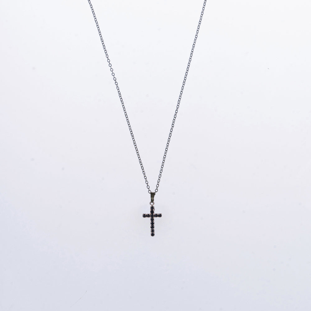 Collana Donna Pendente Croce Strass Cristalli Swarovski