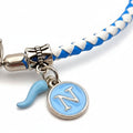 Bracciale Forza Napoli caucciù azzurro con ciondolo N - tifosi partenopei made in Italy