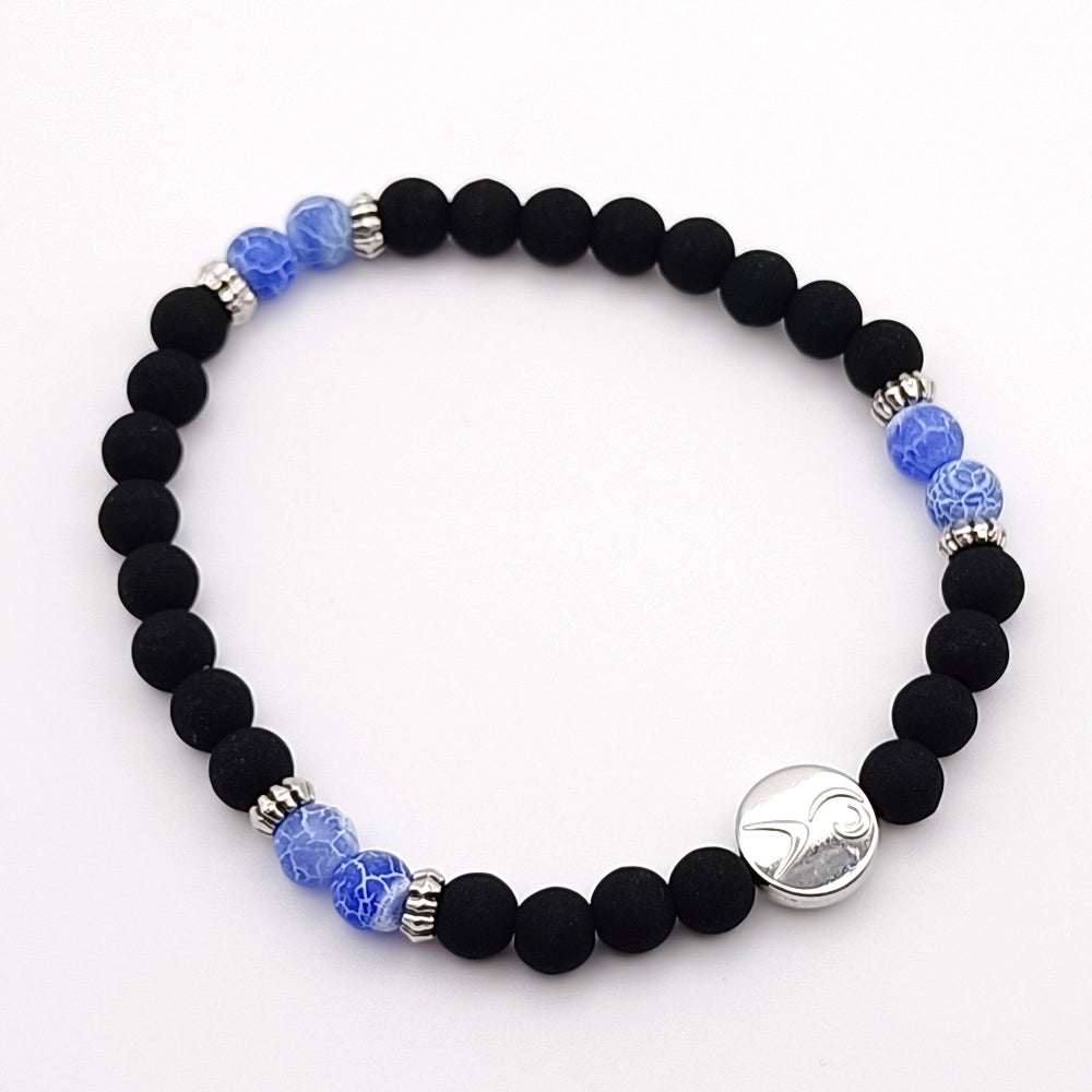 Bracciale Pietra Lavica e Pietre Naturali Uomo