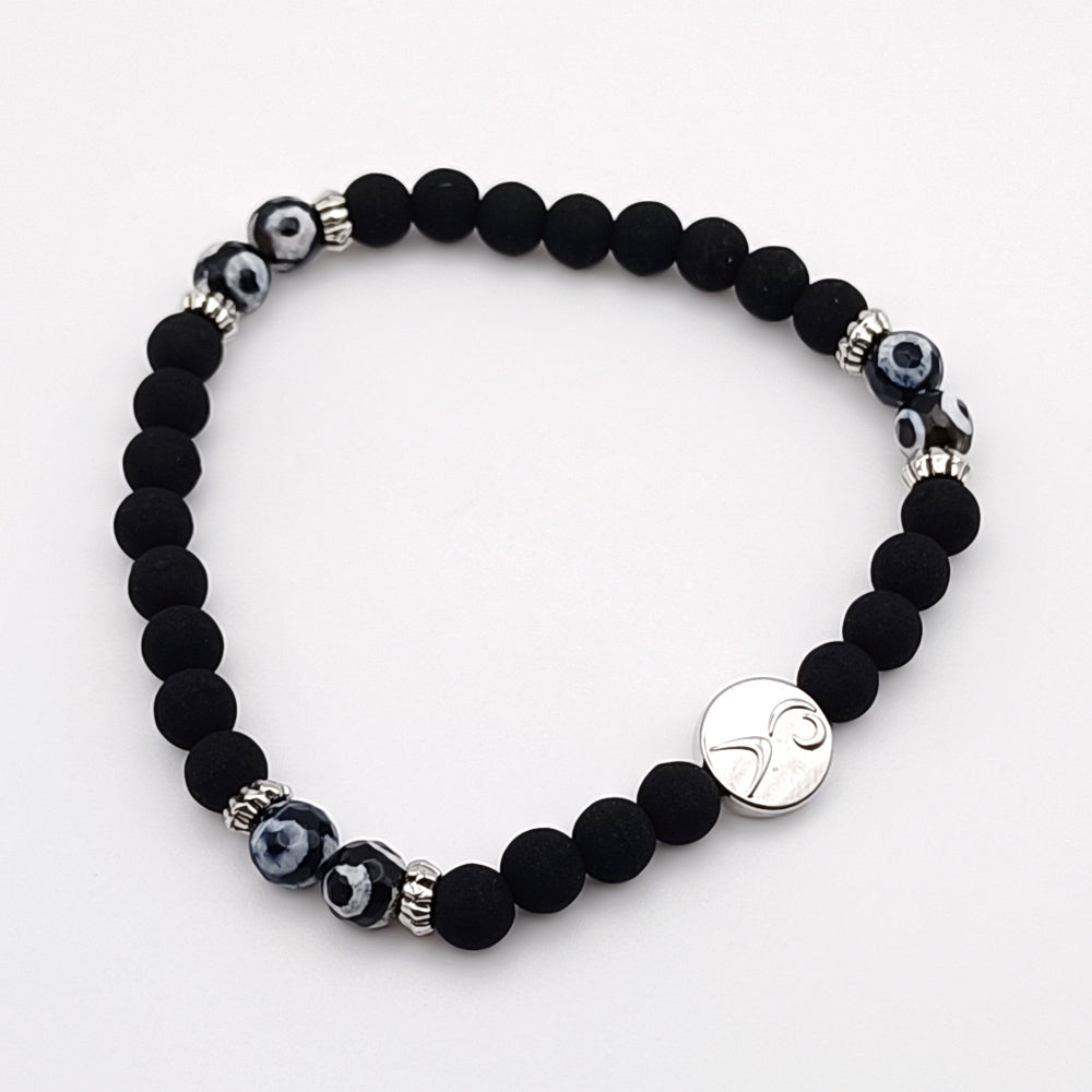 Bracciale Pietra Lavica e Pietre Naturali Uomo