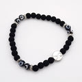 Bracciale unisex pietra lavica e pietre naturali - vista frontale artigianato italiano