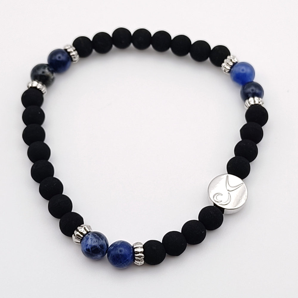 Bracciale Pietra Lavica e Pietre Naturali Uomo