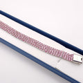 Dettaglio cristalli Swarovski rosa brillanti - bracciale donna artigianale