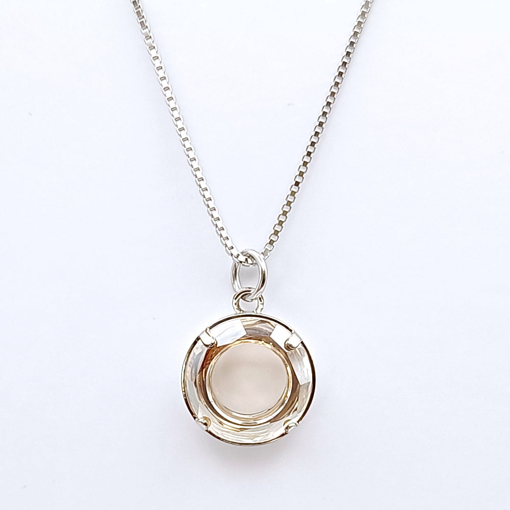 Collana donna ciondolo cerchio cristalli Swarovski - eleganza italiana