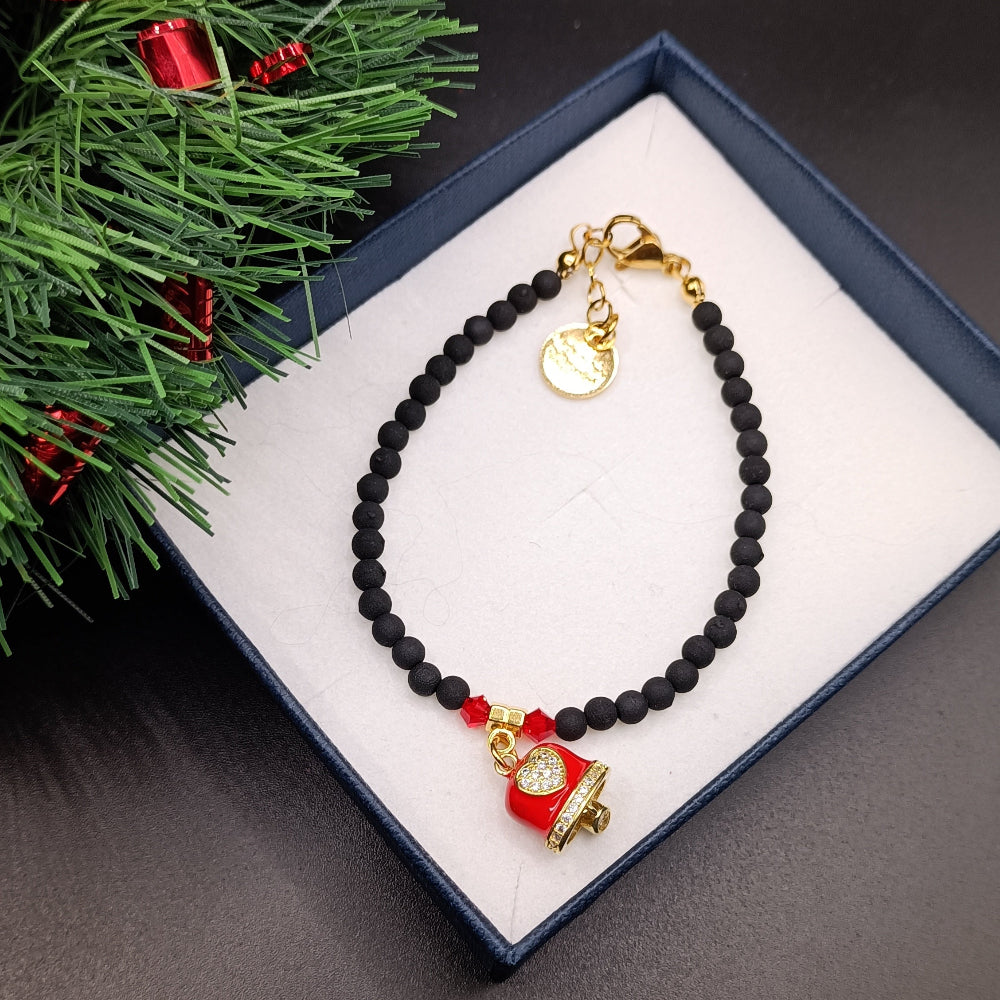 Set Collana, Bracciale e Orecchini in Perle di Lava e Campanella Rossa – by ungioielloperte.com