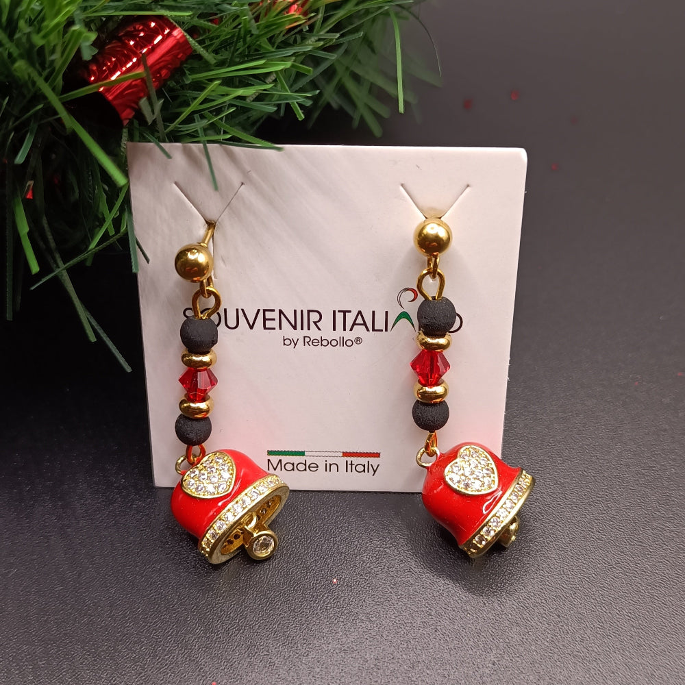 Set Collana Bracciale Orecchini Perle Lava Campanella Set Collana Bracciale Orecchini Perle Lava Campanella