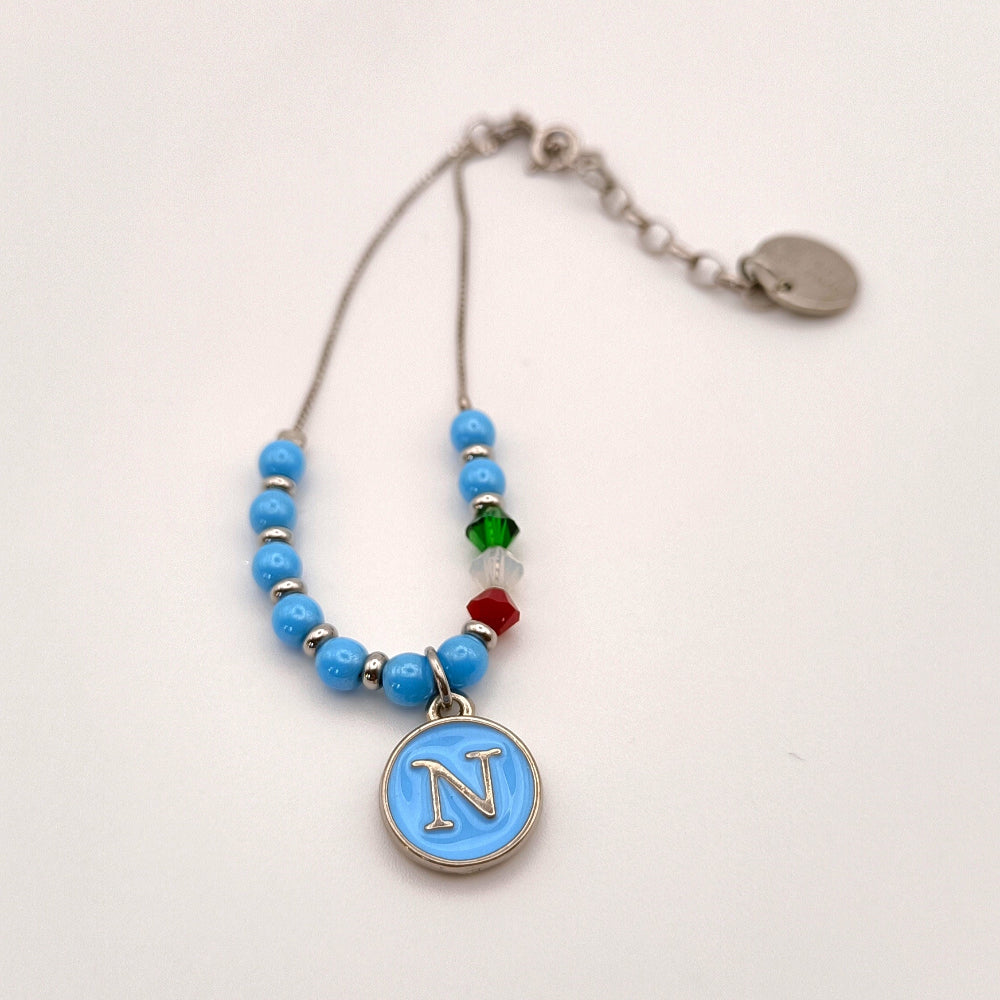 Bracciale Forza Napoli azzurro con cristalli tricolore - ungioielloperte