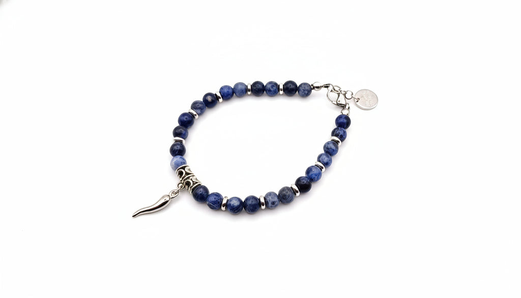 Bracciale da uomo con pietra naturale con filo in acciaio by ungioielloperte.com