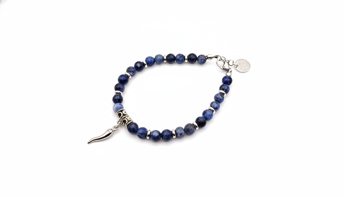 Bracciale da uomo con pietra naturale con filo in acciaio by ungioielloperte.com