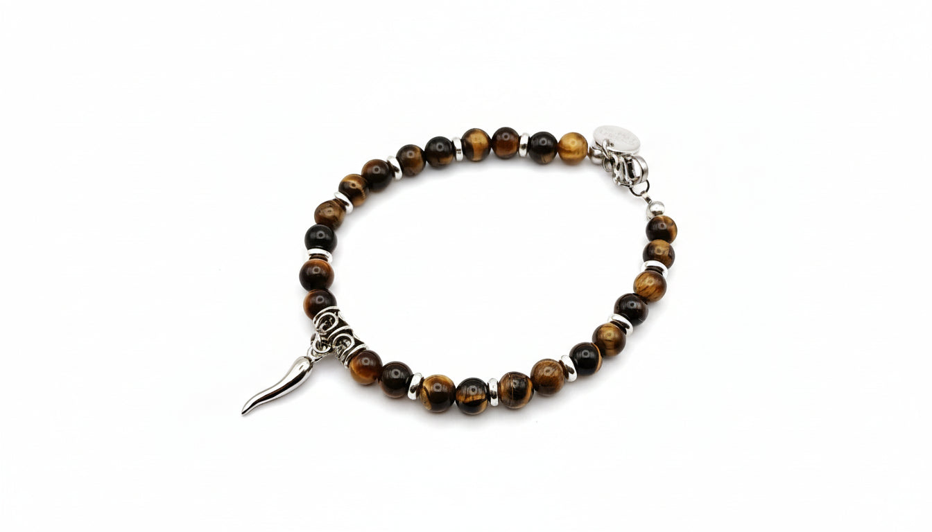 Bracciale di classe e stile con pietre naturali per polsi maschili by ungioielloperte