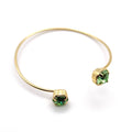 Bracciale rigido cristalli Swarovski verdi Giamas - artigianato italiano made in Italy