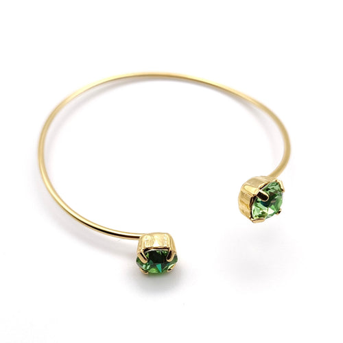 Bracciale rigido cristalli Swarovski verdi Giamas - artigianato italiano made in Italy