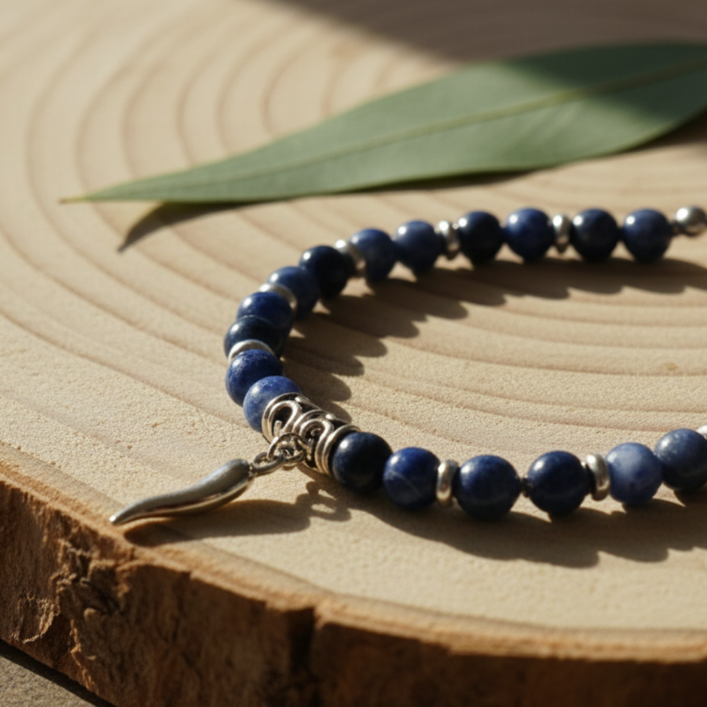 bracciale pietre naturali e portafortuna by Giamas