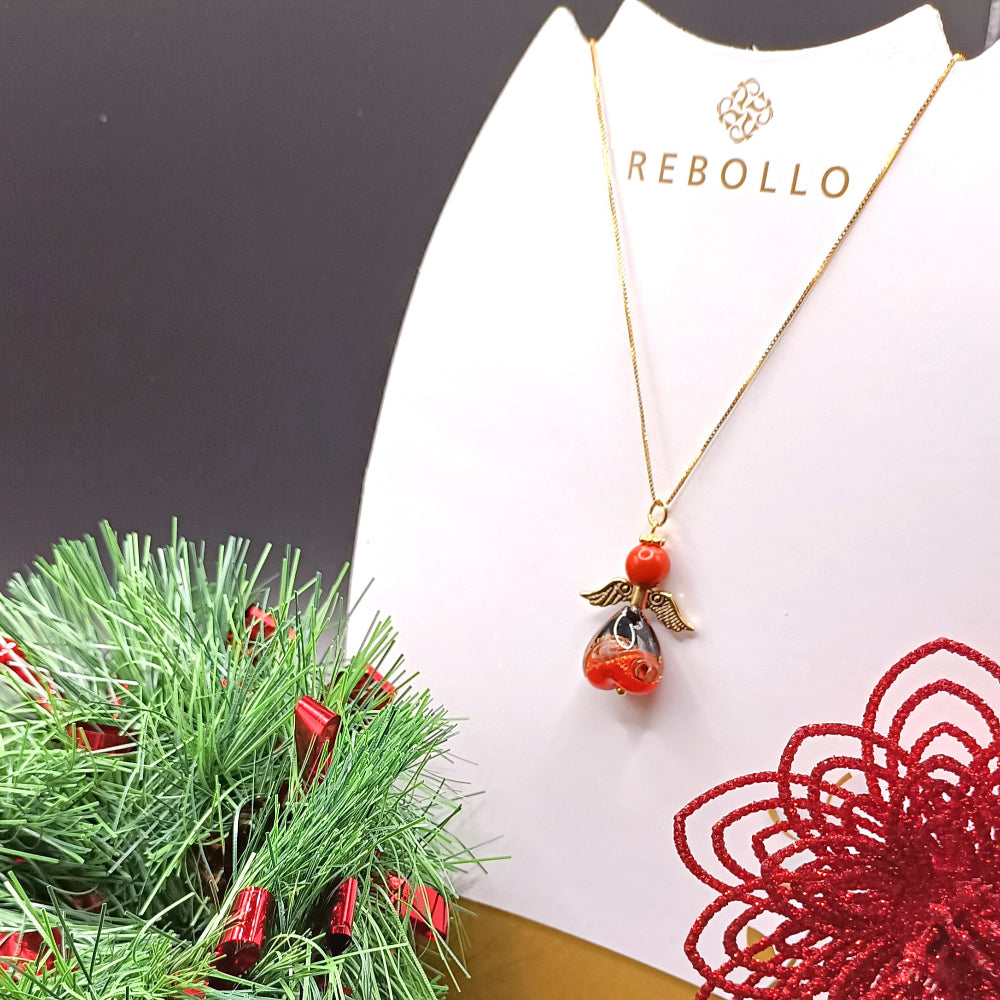 Collana con pendente angelo in vetro di Murano Made in Italy - Giamas