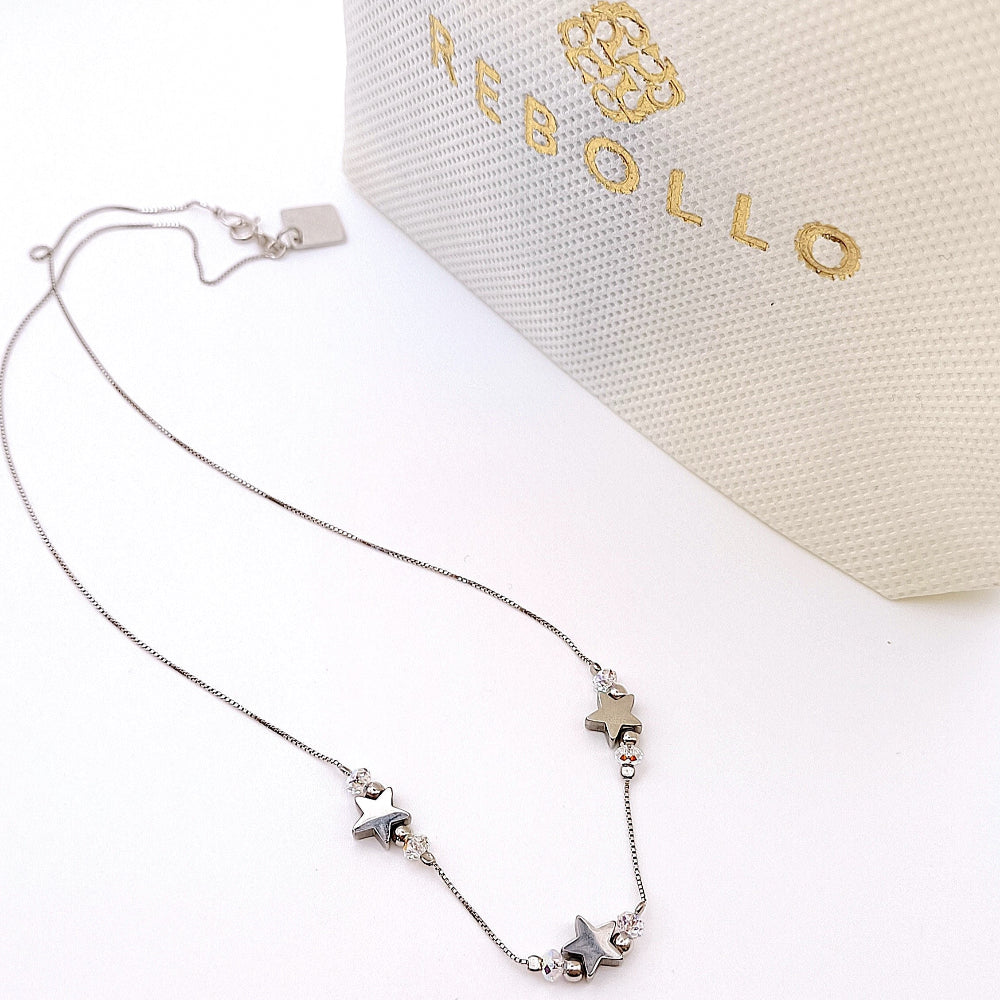Collana argento con stelle e cristalli Swarovski Elements - ungioielloperte