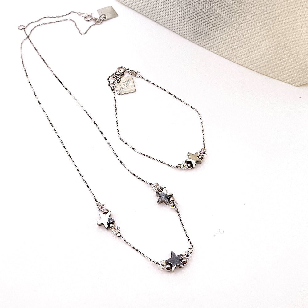 Bracciale abbinabile alla collana con stelle e cristalli - ungioielloperte