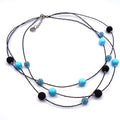 Collana azzurra con cristalli Swarovski e pietra lavica - ungioielloperte