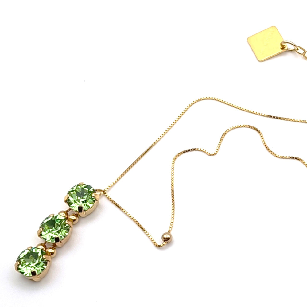 Collana da donna con tre cristalli Swarovski verdi by Giamas