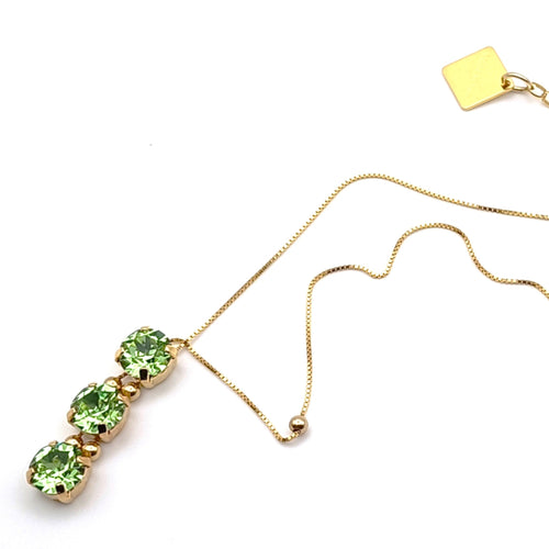 Collana da donna con tre cristalli Swarovski verdi by Giamas