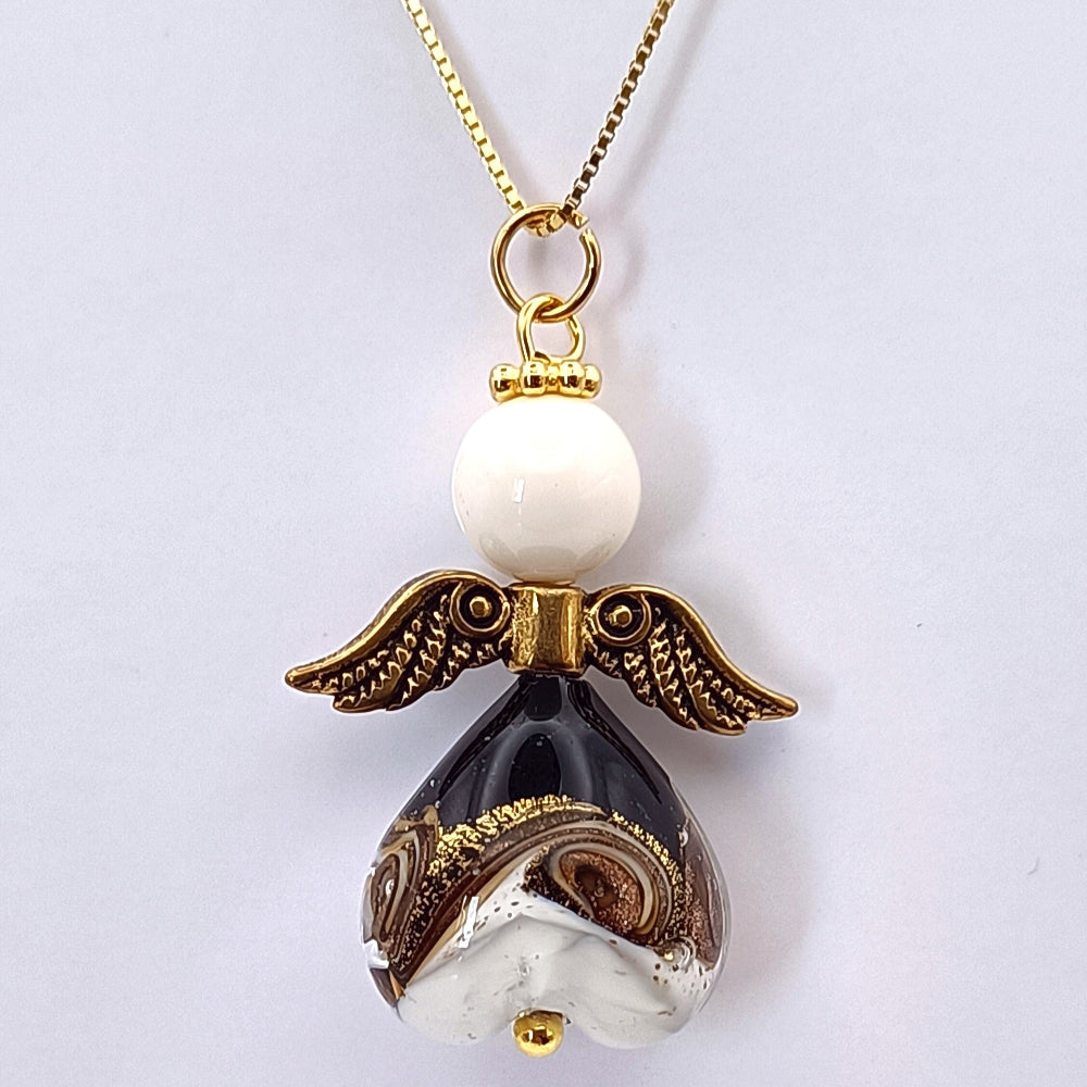 Collana natalizia con ciondolo a forma di angelo in Murano - ungioielloperte
