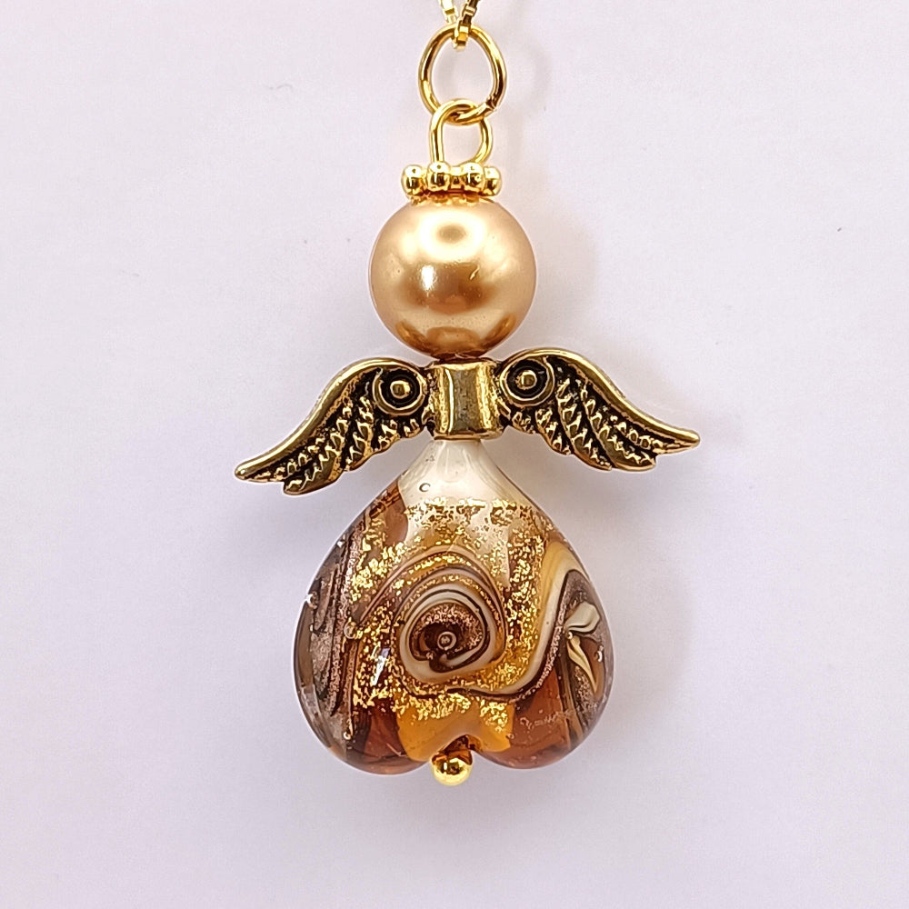 Collana natalizia con ciondolo a forma di angelo in Murano - ungioielloperte