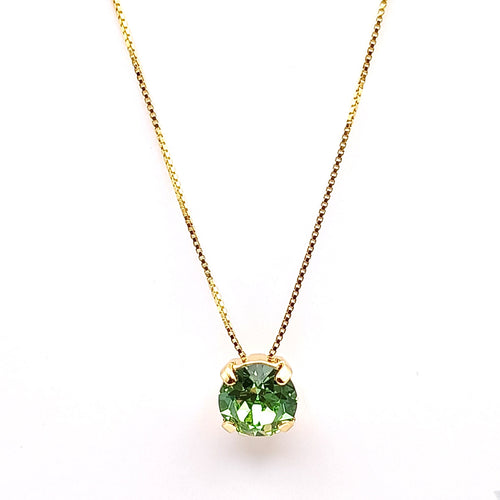 Collana dorata con ciondolo in cristallo verde - giamas
