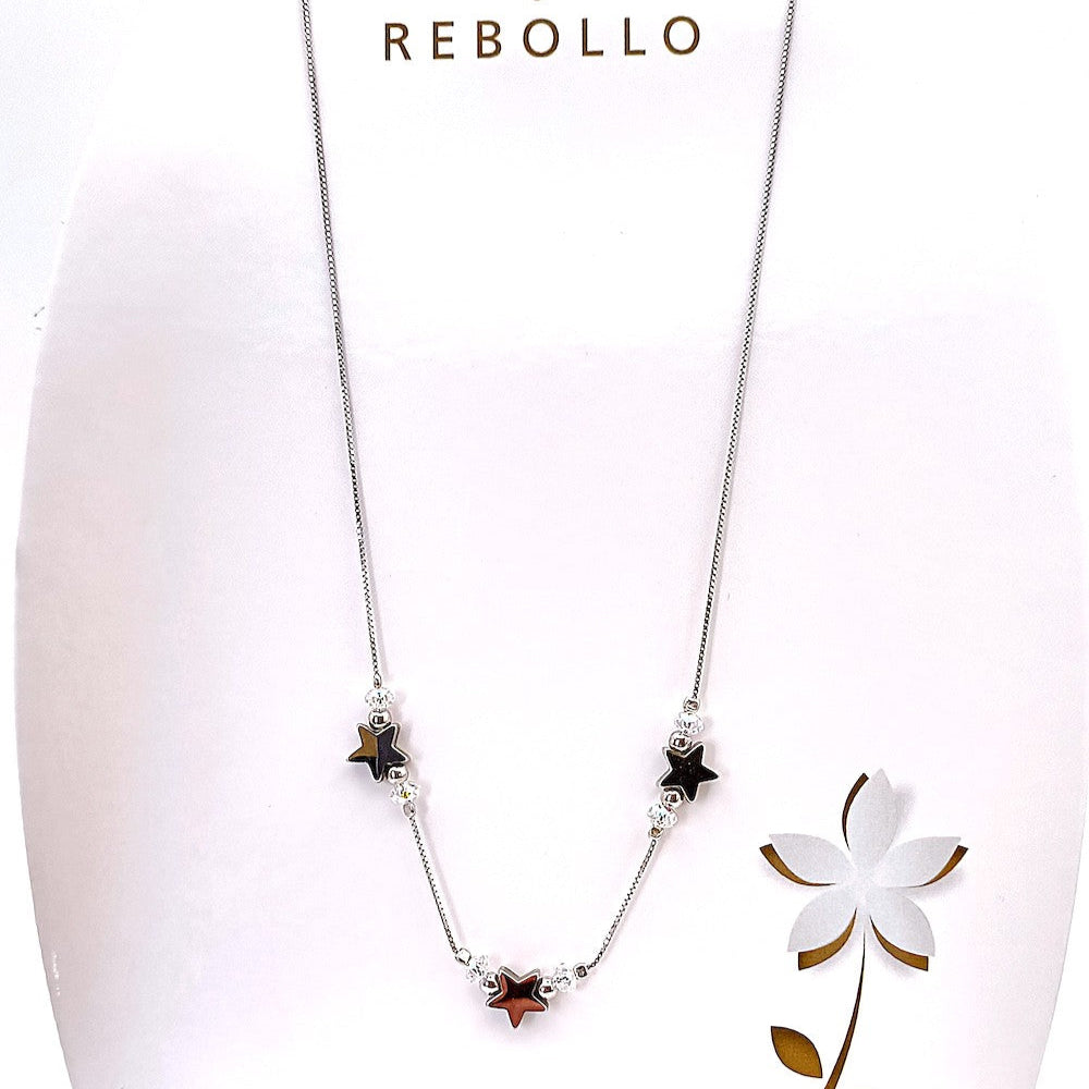 Collana con stelle e cristalli Rebollo, in vendita su ungioielloperte