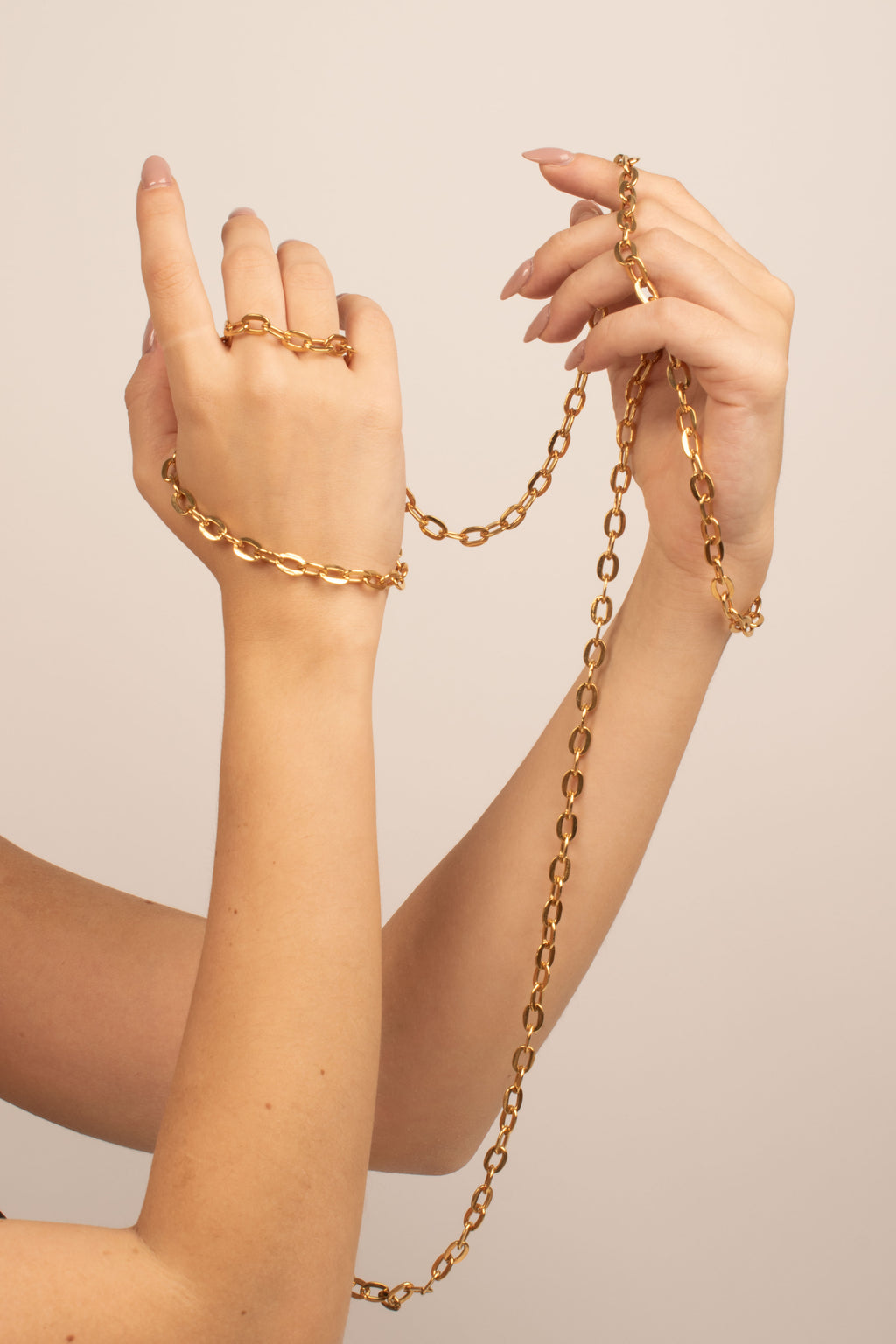 Collana Lunga Catena colore Oro 150 cm